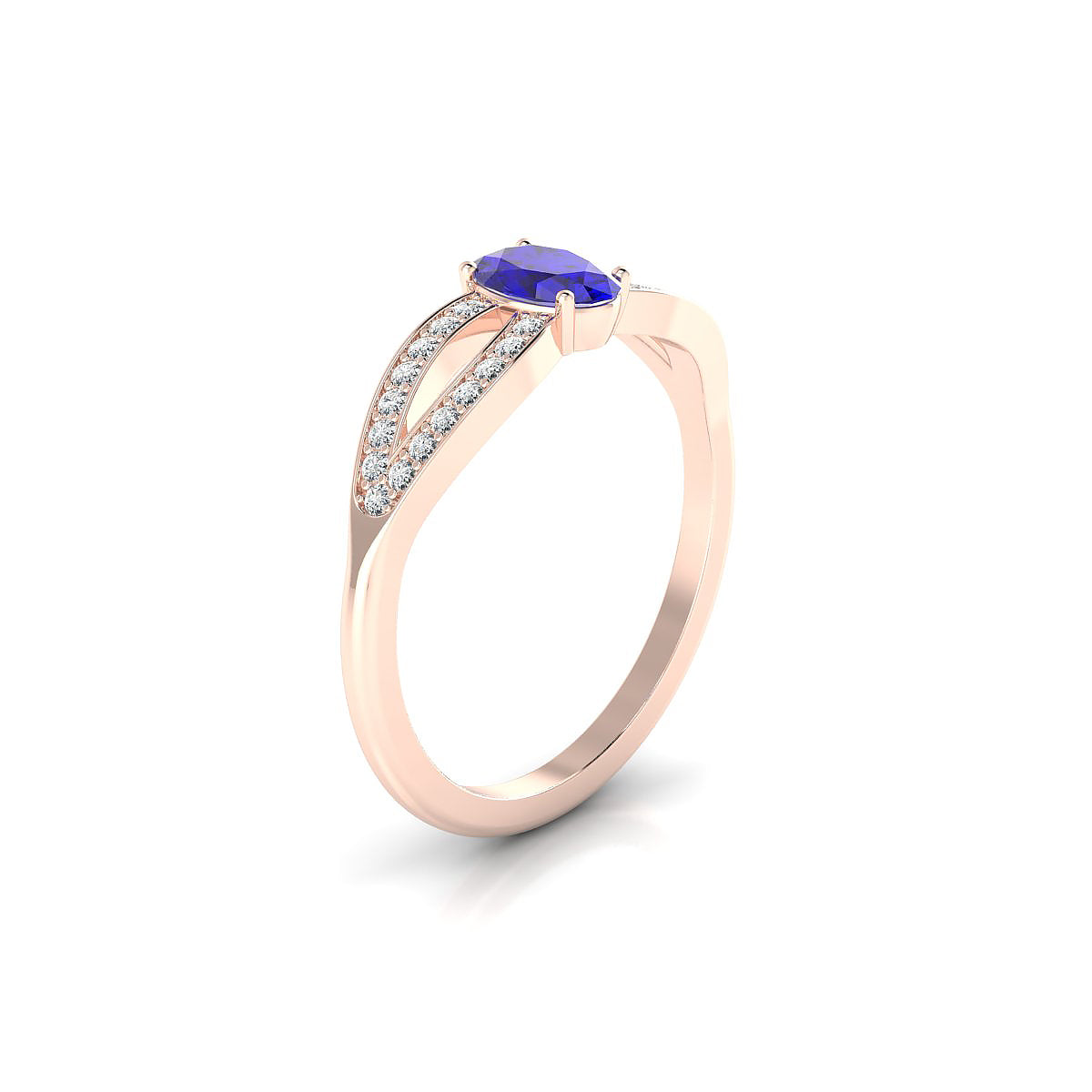 Prestige | 18k Rose Gold 6 x 4 mm Oval Tanzanite Ring