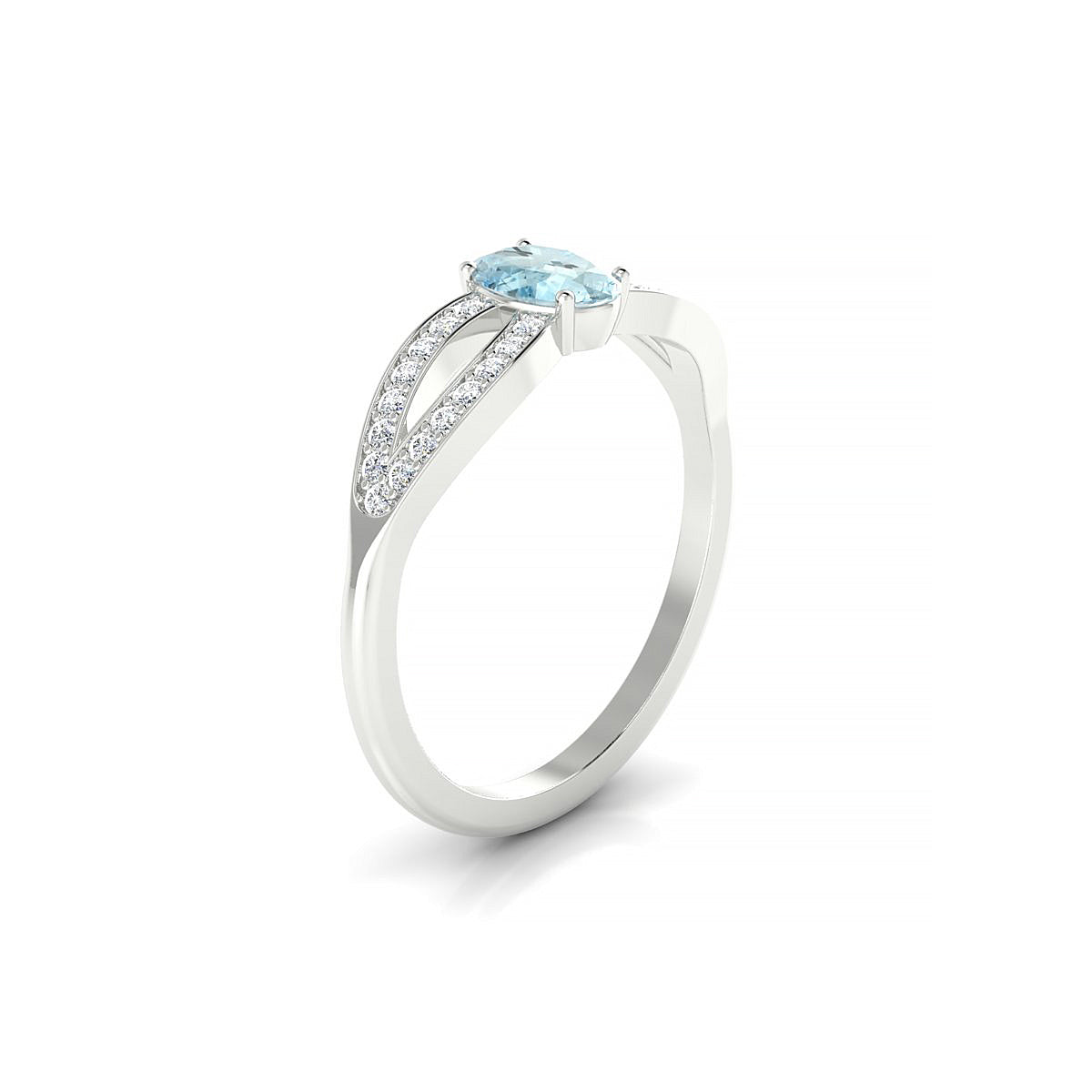 Prestige | 18k White Gold 6 x 4 mm Oval Aquamarine Ring