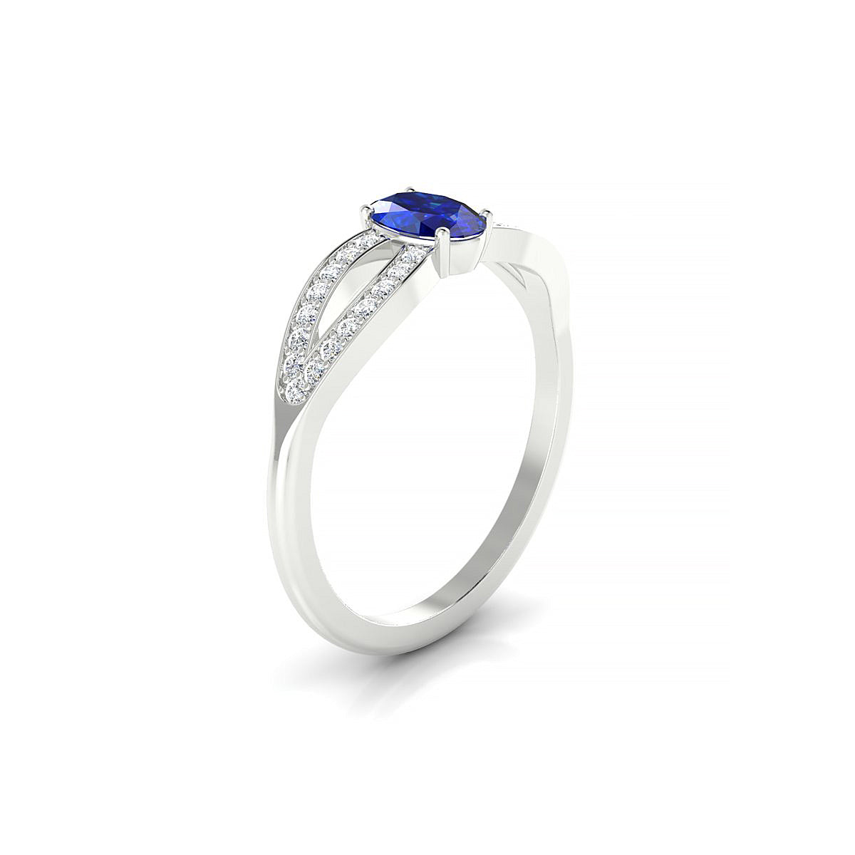 Prestige | 18k White Gold 6 x 4 mm Oval Sapphire Ring