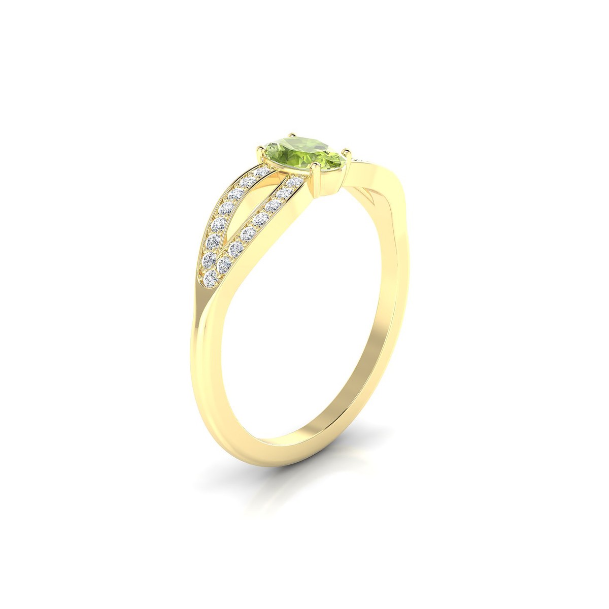 Prestige | 18k Yellow Gold 6 x 4 mm Oval Peridot Ring