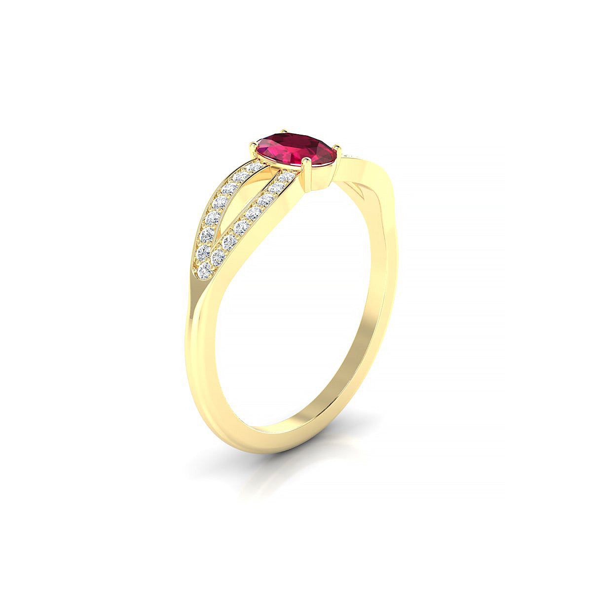 Prestige | 18k Yellow Gold 6 x 4 mm Oval Ruby Ring
