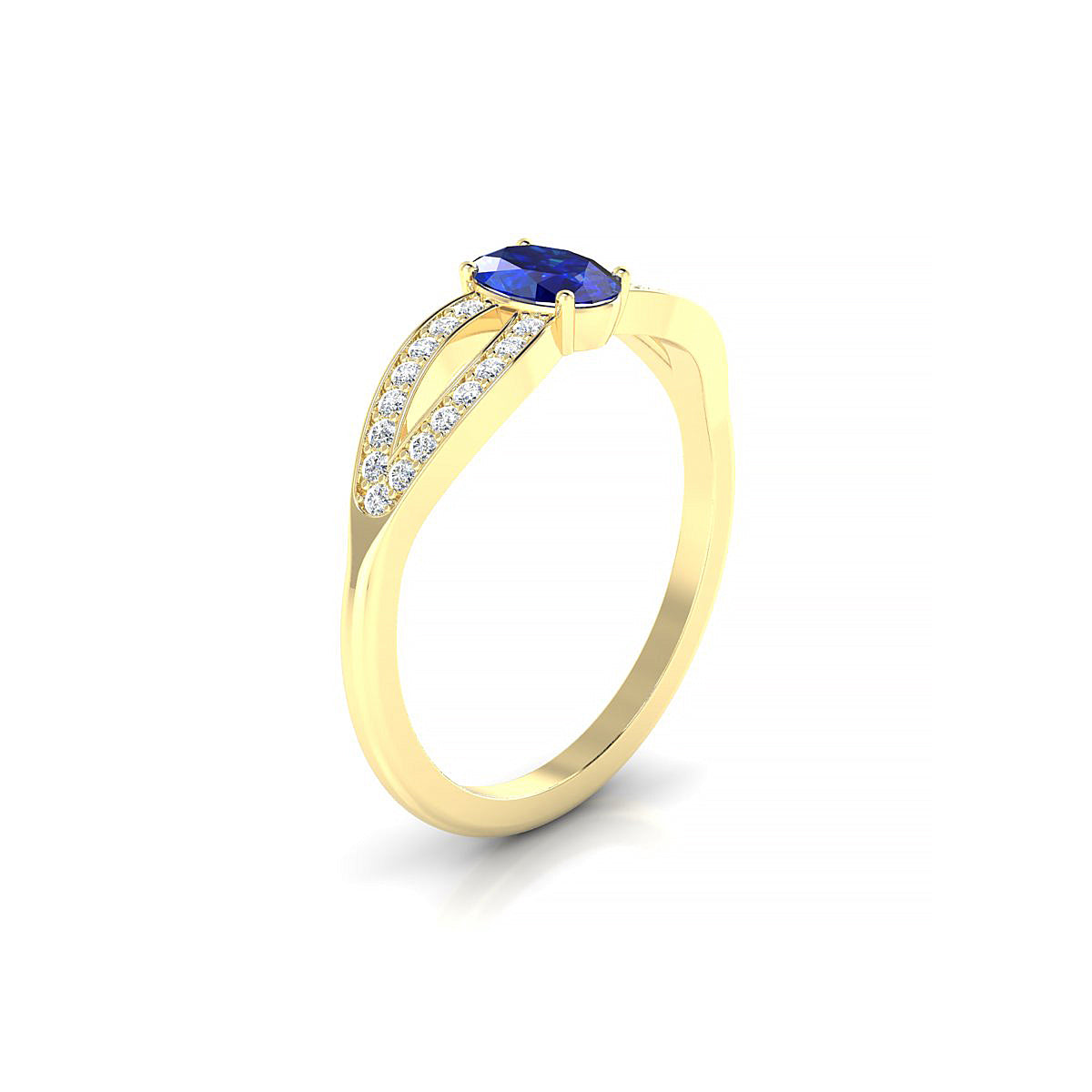 Prestige | 18k Yellow Gold 6 x 4 mm Oval Sapphire Ring