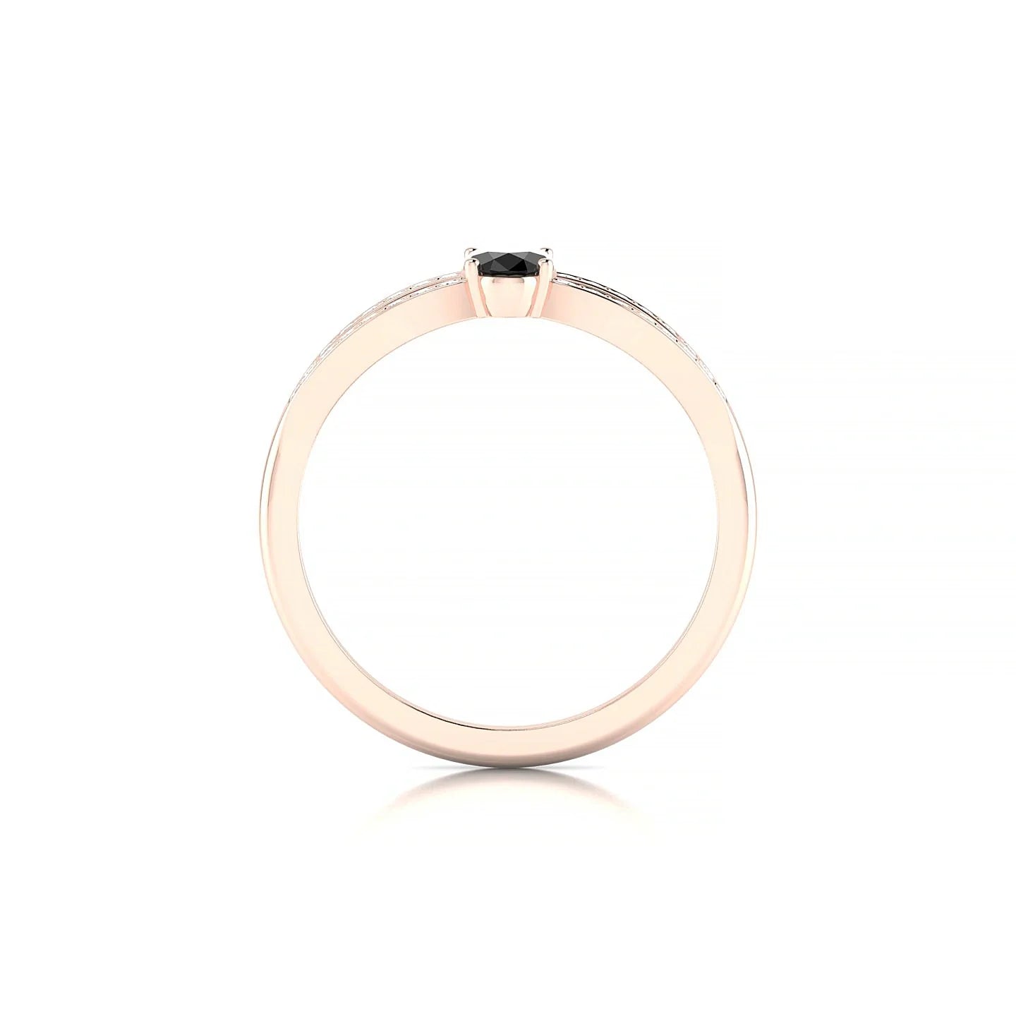 Prestige | 18k Rose Gold 6 x 4 mm Oval Black Diamond Ring