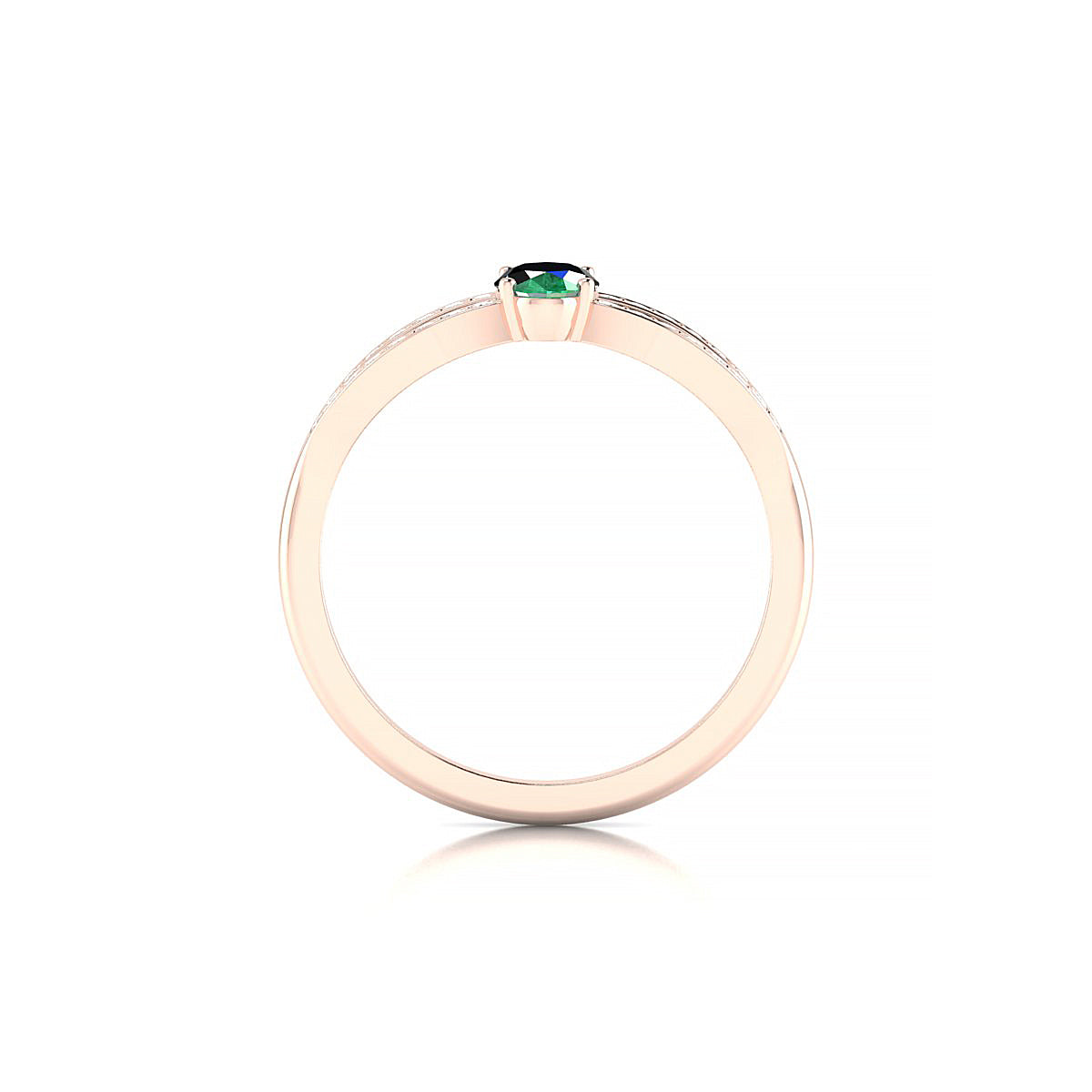 Prestige | 18k Rose Gold 6 x 4 mm Oval Emerald Ring