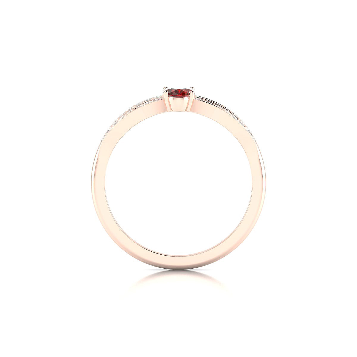 Prestige | 18k Rose Gold 6 x 4 mm Oval Garnet Ring
