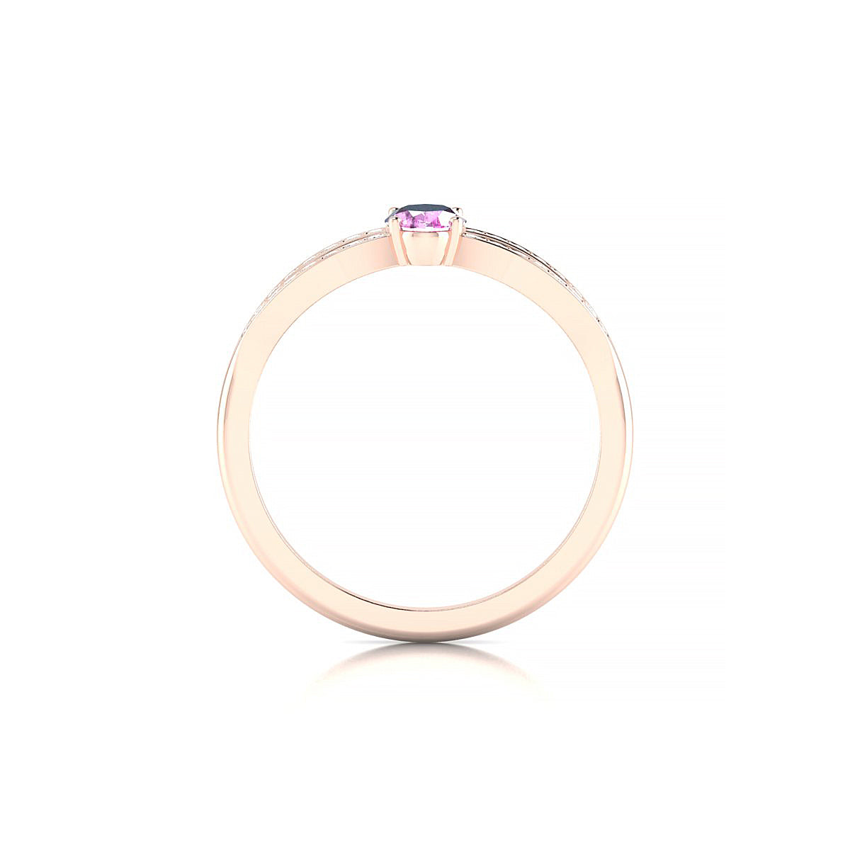 Prestige | 18k Rose Gold 6 x 4 mm Oval Pink Sapphire Ring