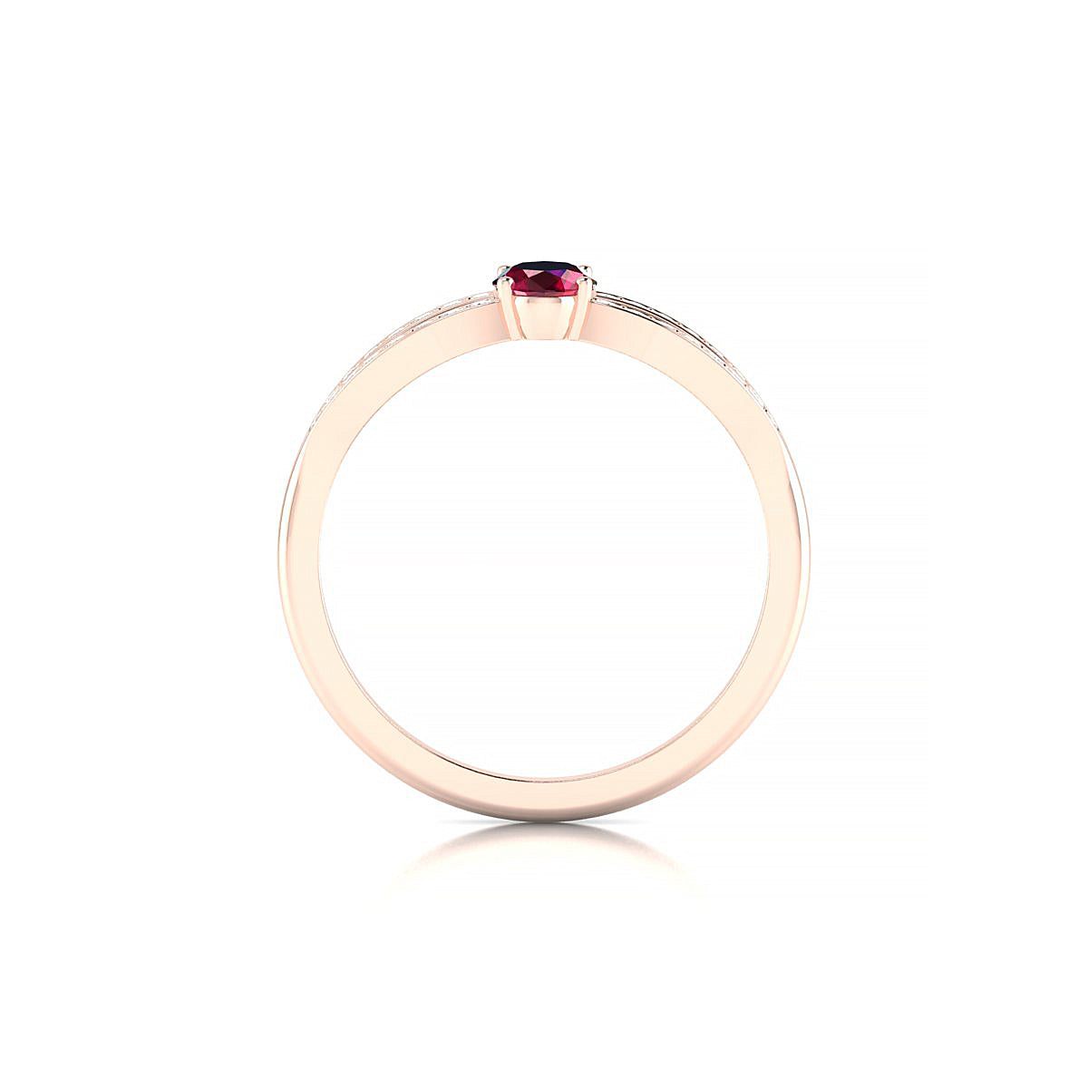 Prestige | 18k Rose Gold 6 x 4 mm Oval Ruby Ring