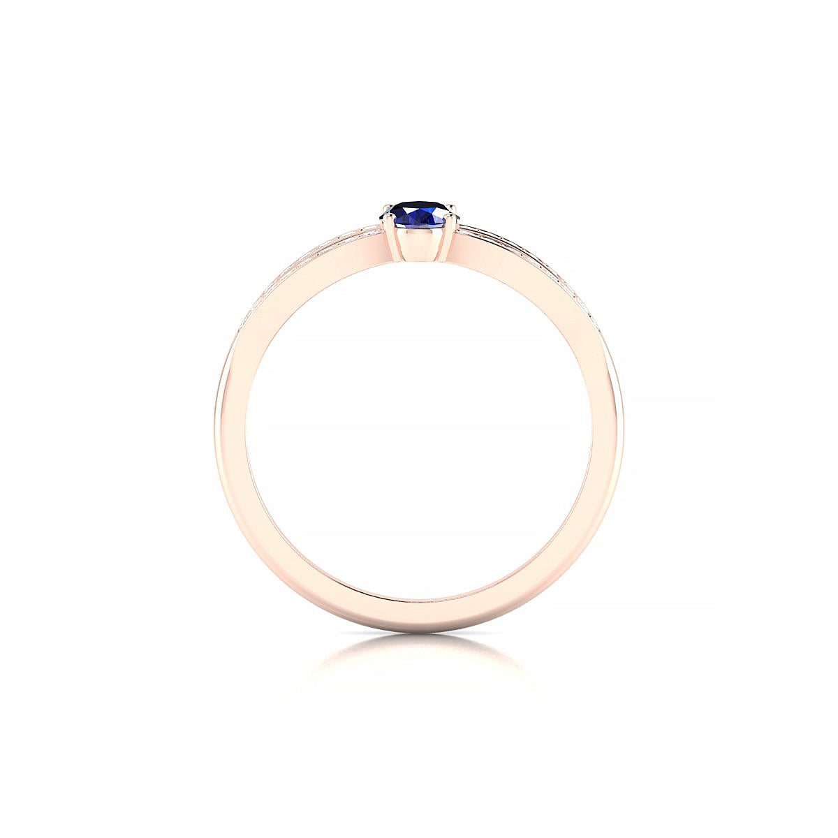 Prestige | 18k Rose Gold 6 x 4 mm Oval Sapphire Ring