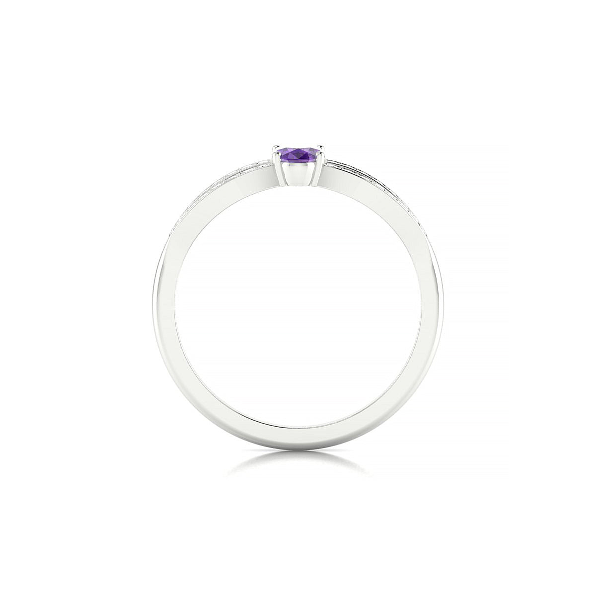 Prestige | 18k White Gold 6 x 4 mm Oval Amethyst Ring