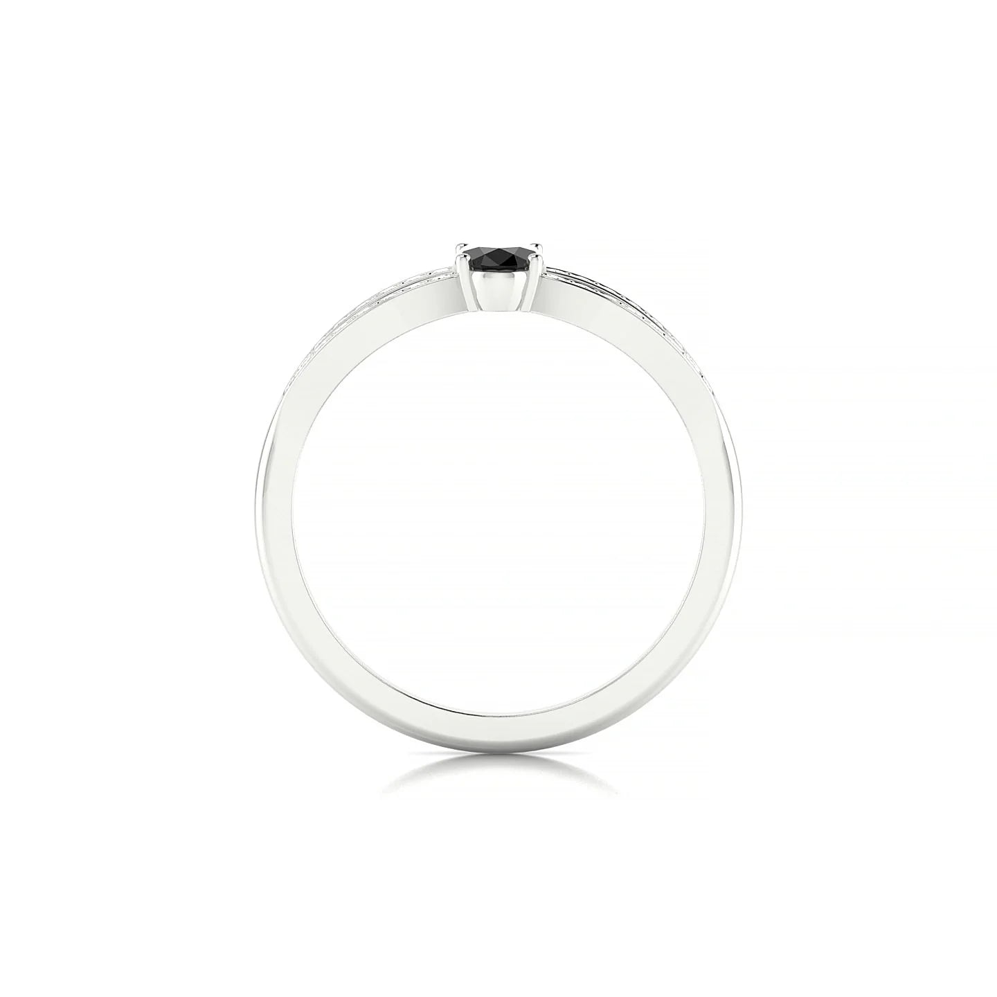 Prestige | 18k White Gold 6 x 4 mm Oval Black Diamond Ring
