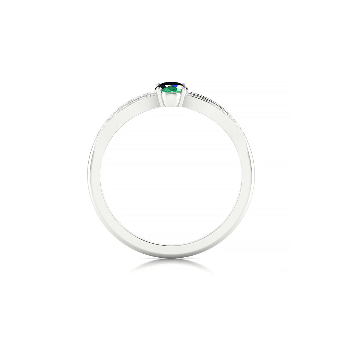 Prestige | 18k White Gold 6 x 4 mm Oval Emerald Ring