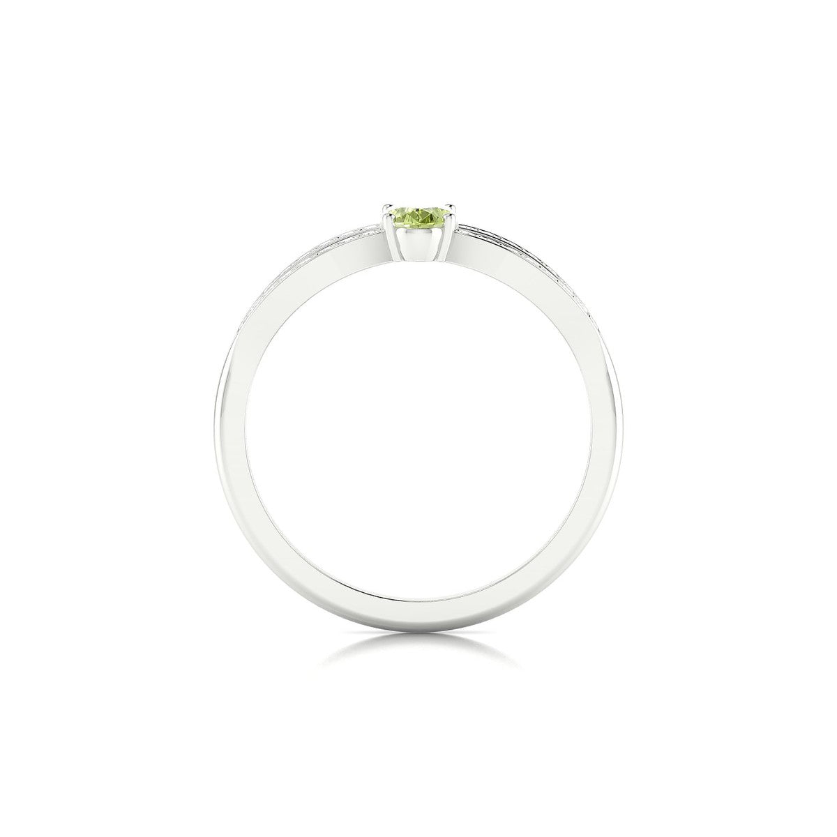 Prestige | 18k White Gold 6 x 4 mm Oval Peridot Ring