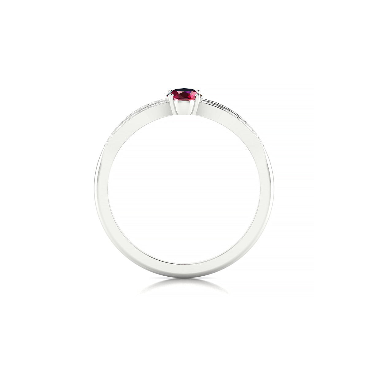 Prestige | 18k White Gold 6 x 4 mm Oval Ruby Ring