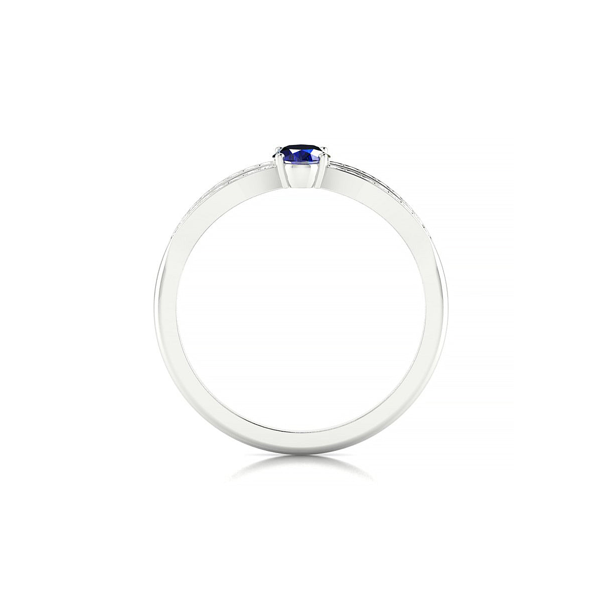 Prestige | 18k White Gold 6 x 4 mm Oval Sapphire Ring