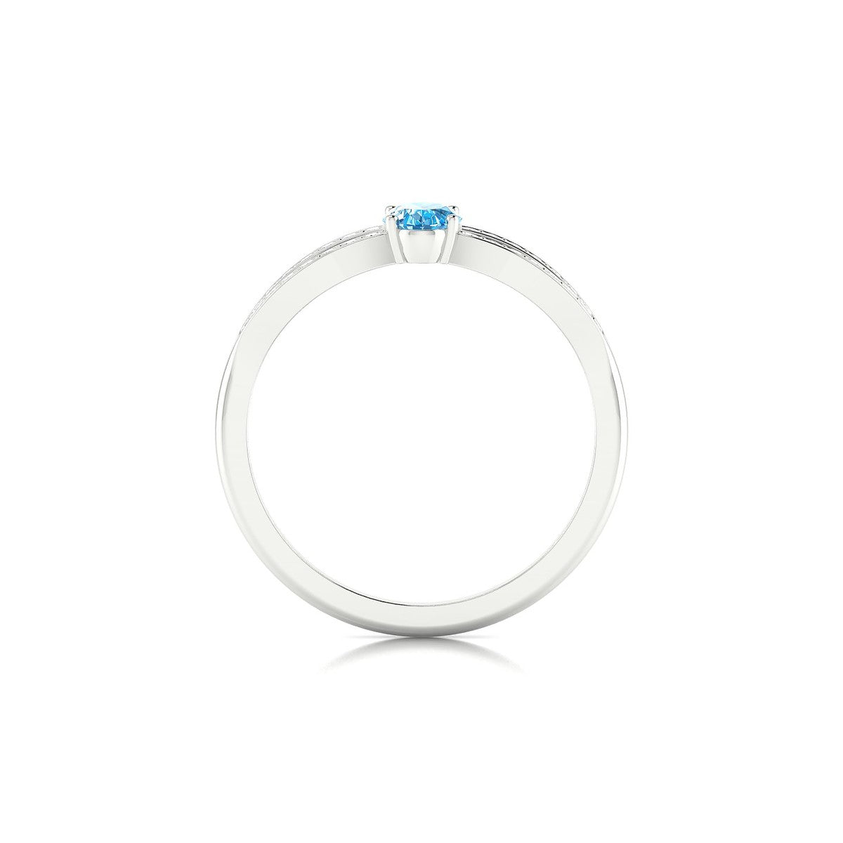 Prestige | 18k White Gold 6 x 4 mm Oval Topaz Ring