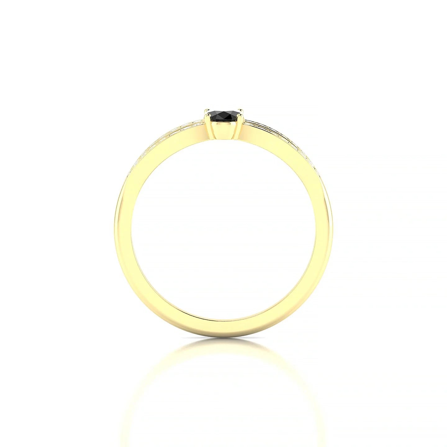 Prestige | 18k Yellow Gold 6 x 4 mm Oval Black Diamond Ring