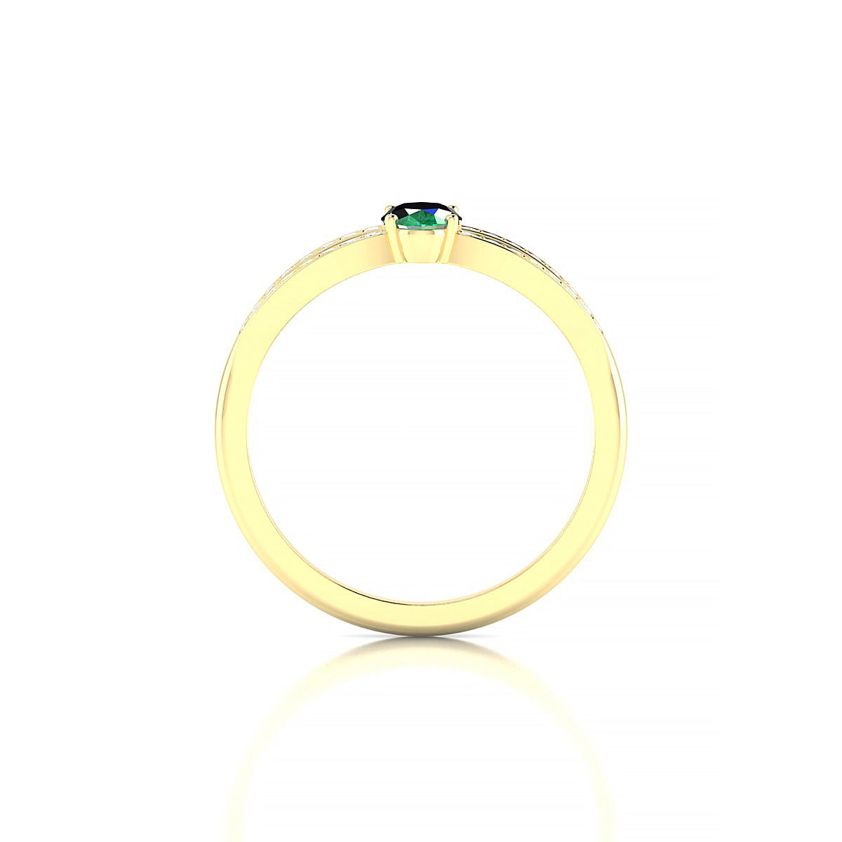 Prestige | 18k Yellow Gold 6 x 4 mm Oval Emerald Ring