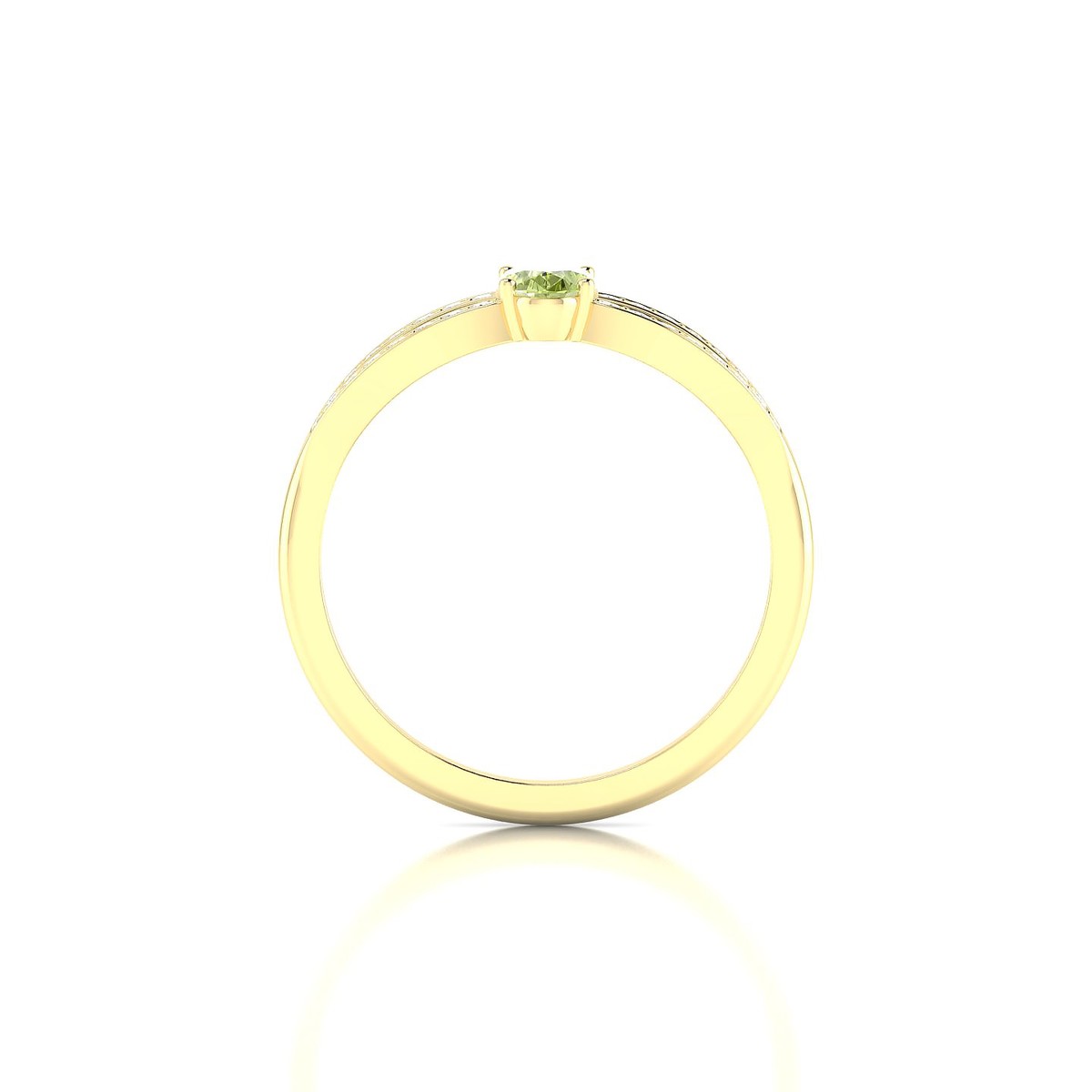 Prestige | 18k Yellow Gold 6 x 4 mm Oval Peridot Ring