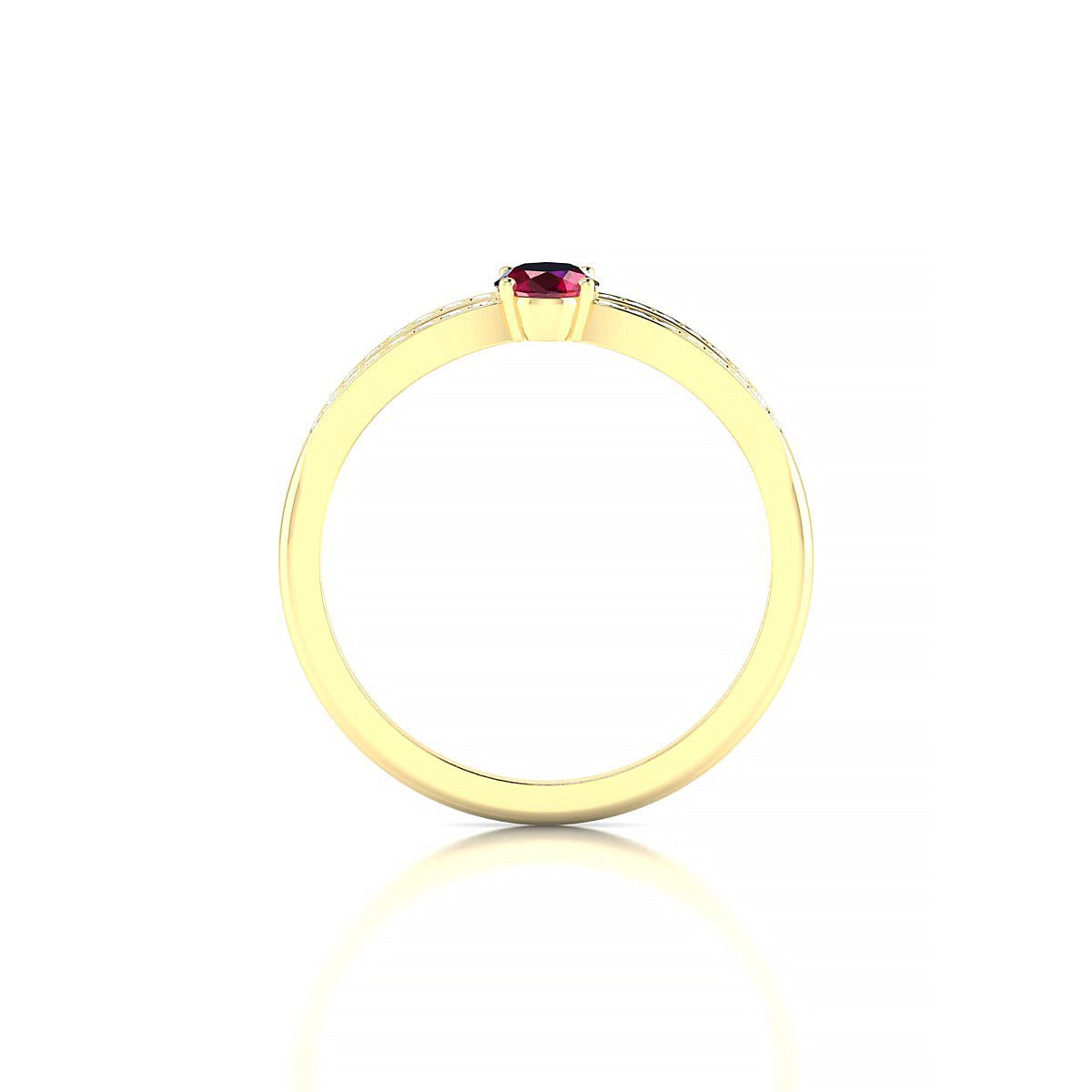 Prestige | 18k Yellow Gold 6 x 4 mm Oval Ruby Ring