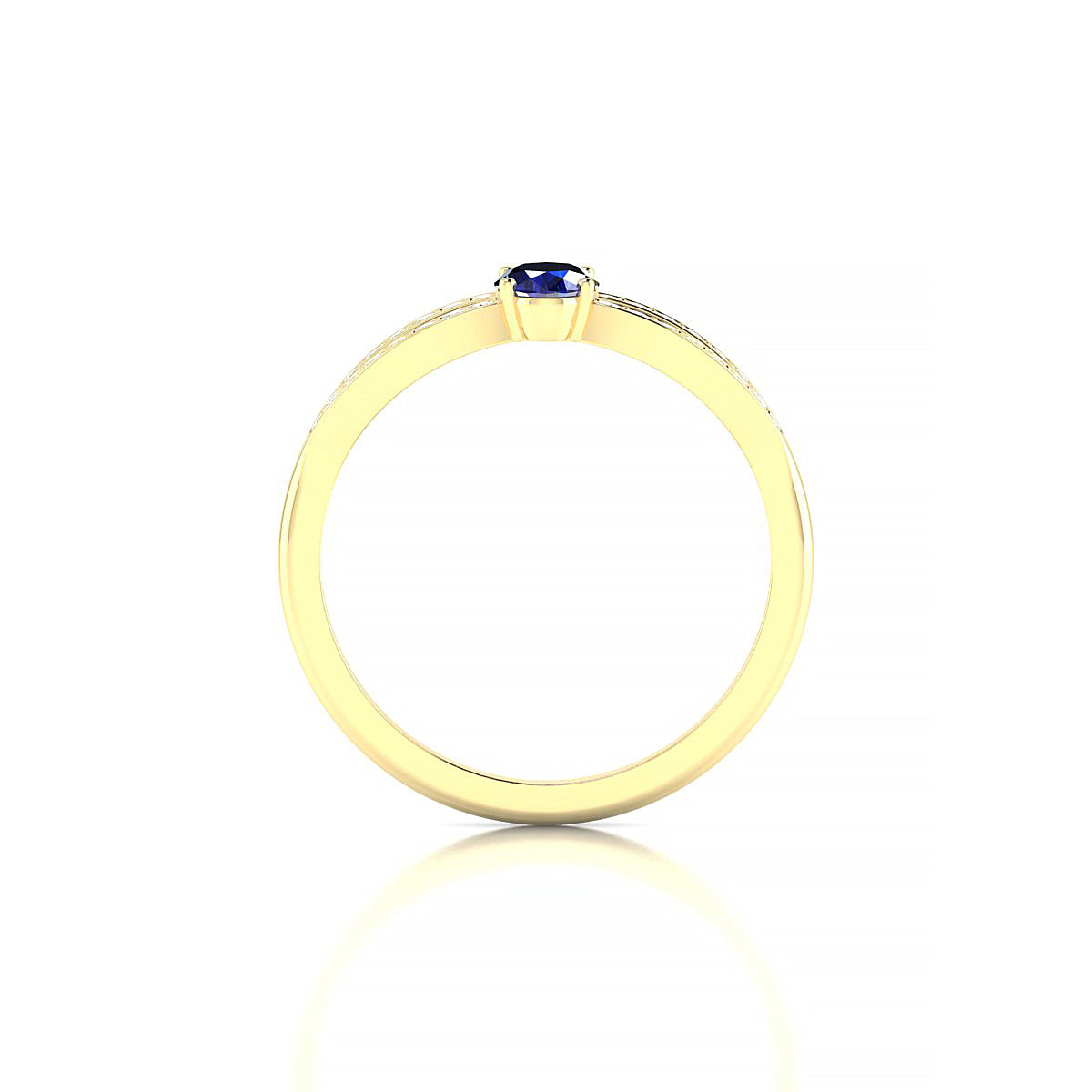 Prestige | 18k Yellow Gold 6 x 4 mm Oval Sapphire Ring