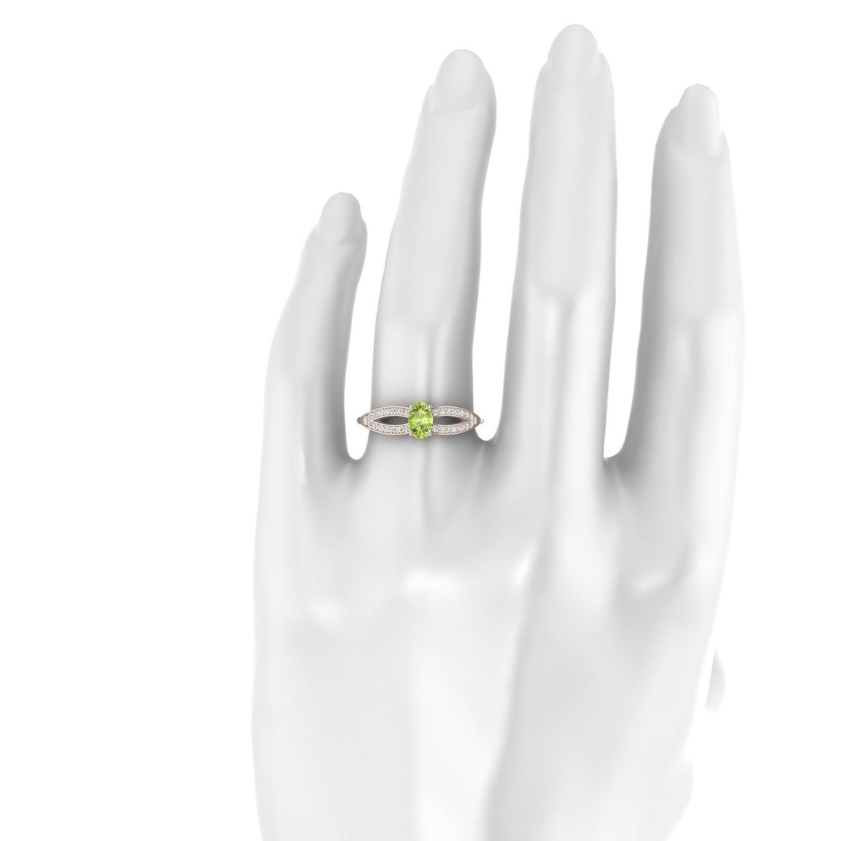 Prestige | 18k Rose Gold 6 x 4 mm Oval Peridot Ring