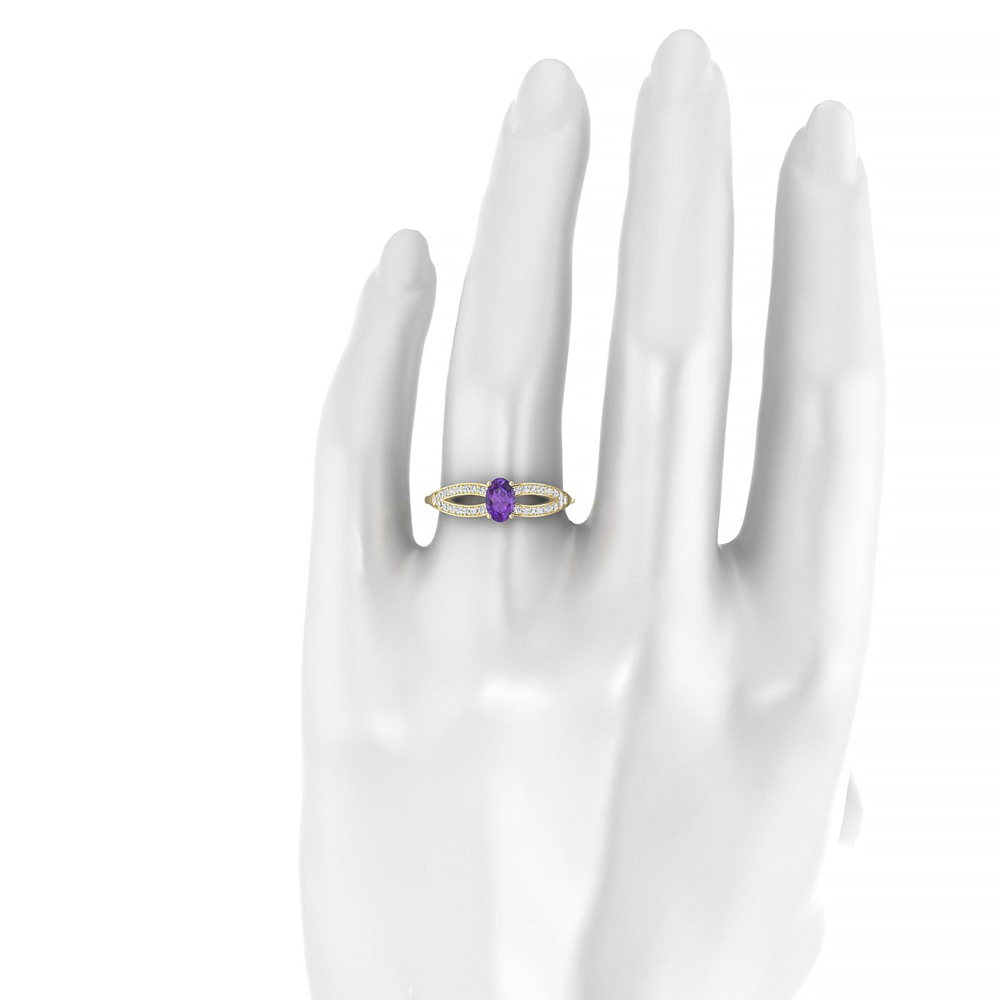 Prestige | 18k Yellow Gold 6 x 4 mm Oval Amethyst Ring