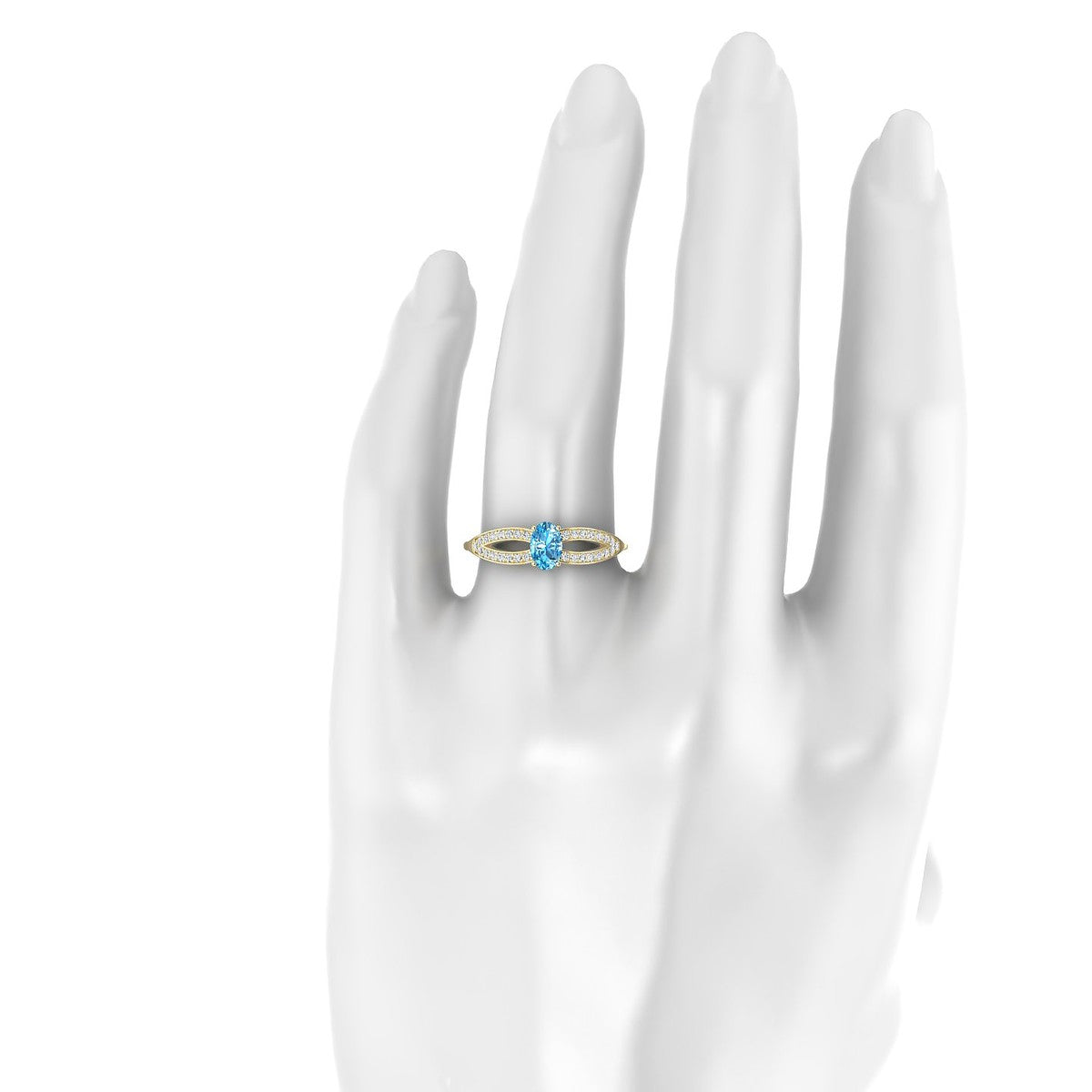 Prestige | 18k Yellow Gold 6 x 4 mm Oval Topaz Ring