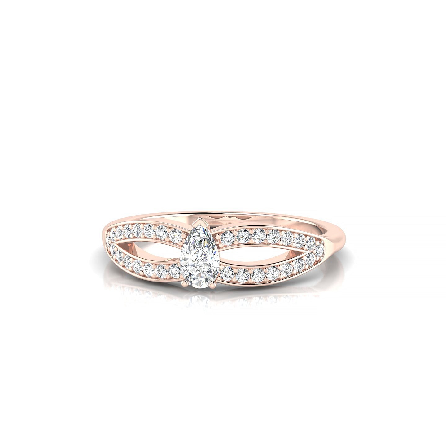 Prestige | 18k Rose Gold 5 x 3 mm Pear Diamond Ring