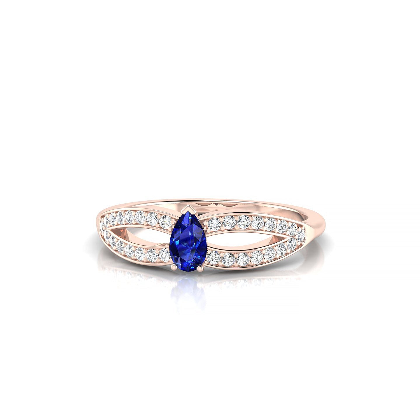 Prestige | 18k Rose Gold 5 x 3 mm Pear Sapphire Ring
