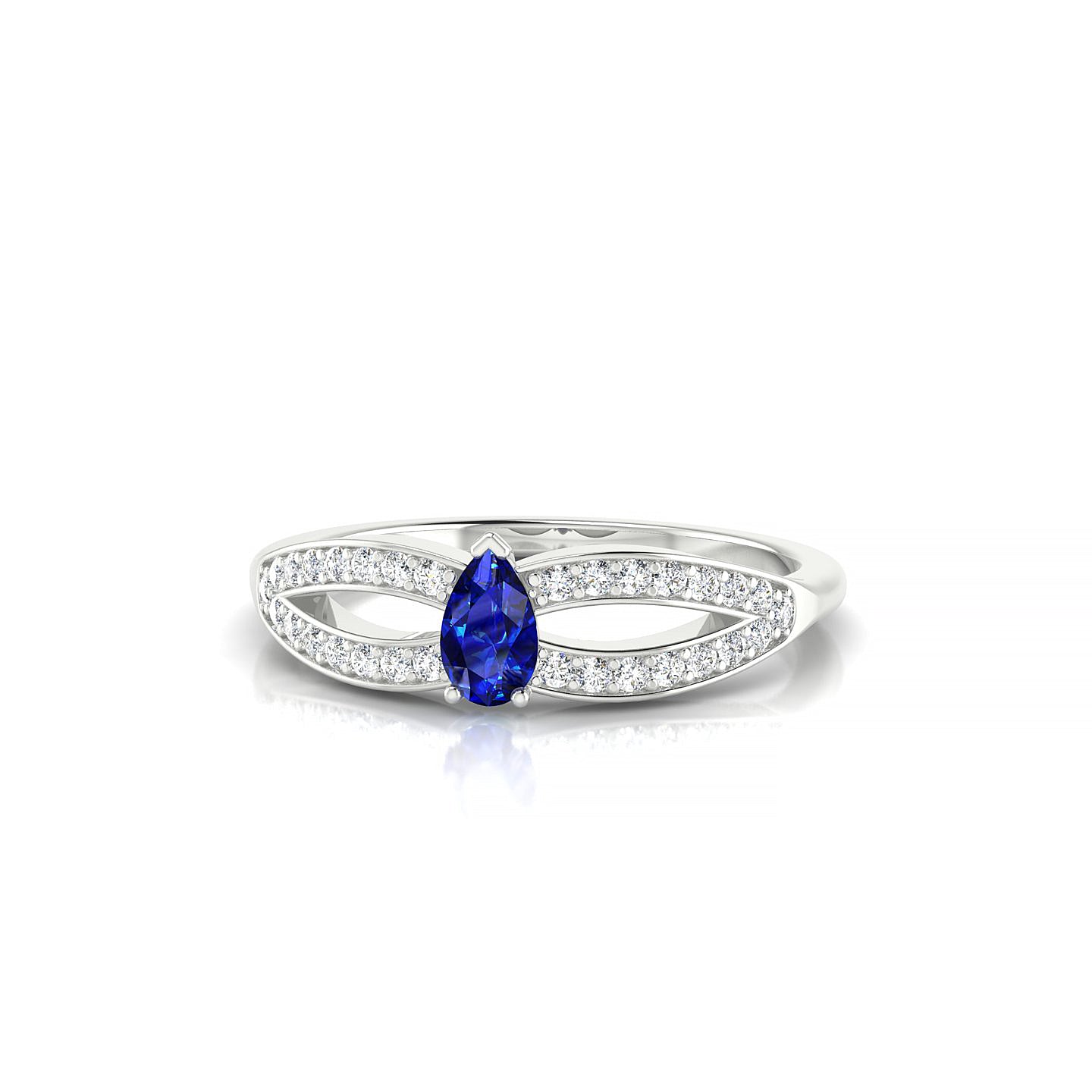 Prestige | 18k White Gold 5 x 3 mm Pear Sapphire Ring