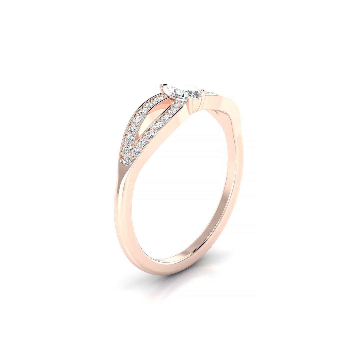 Prestige | 18k Rose Gold 5 x 3 mm Pear Diamond Ring