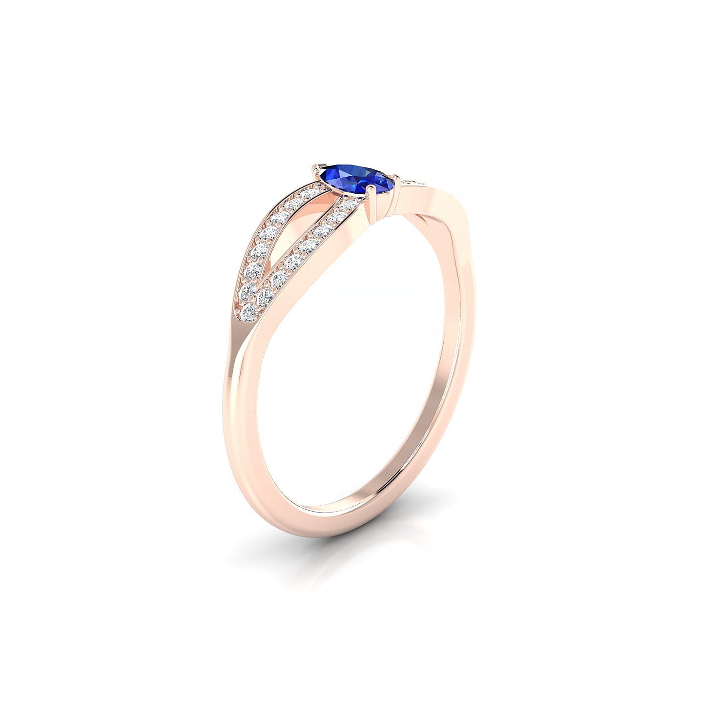 Prestige | 18k Rose Gold 5 x 3 mm Pear Sapphire Ring
