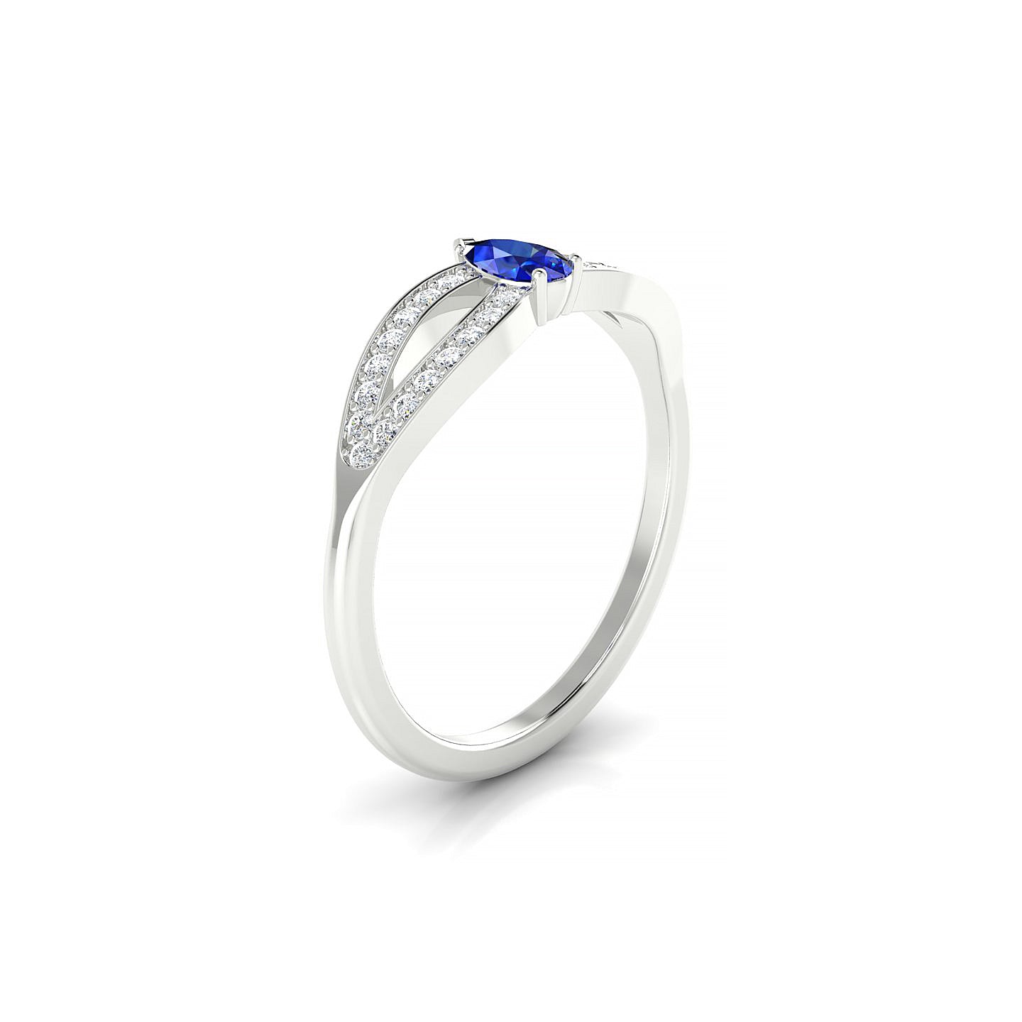 Prestige | 18k White Gold 5 x 3 mm Pear Sapphire Ring
