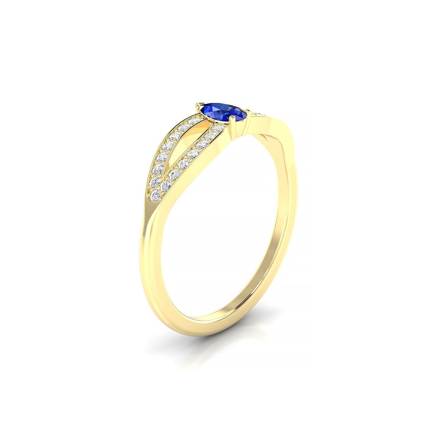 Prestige | 18k Yellow Gold 5 x 3 mm Pear Sapphire Ring