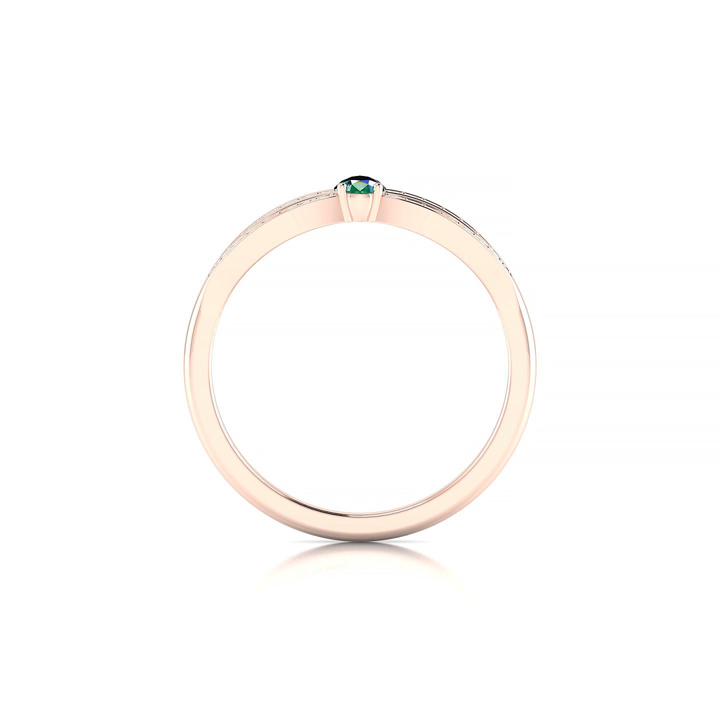 Prestige | 18k Rose Gold 5 x 3 mm Pear Emerald Ring