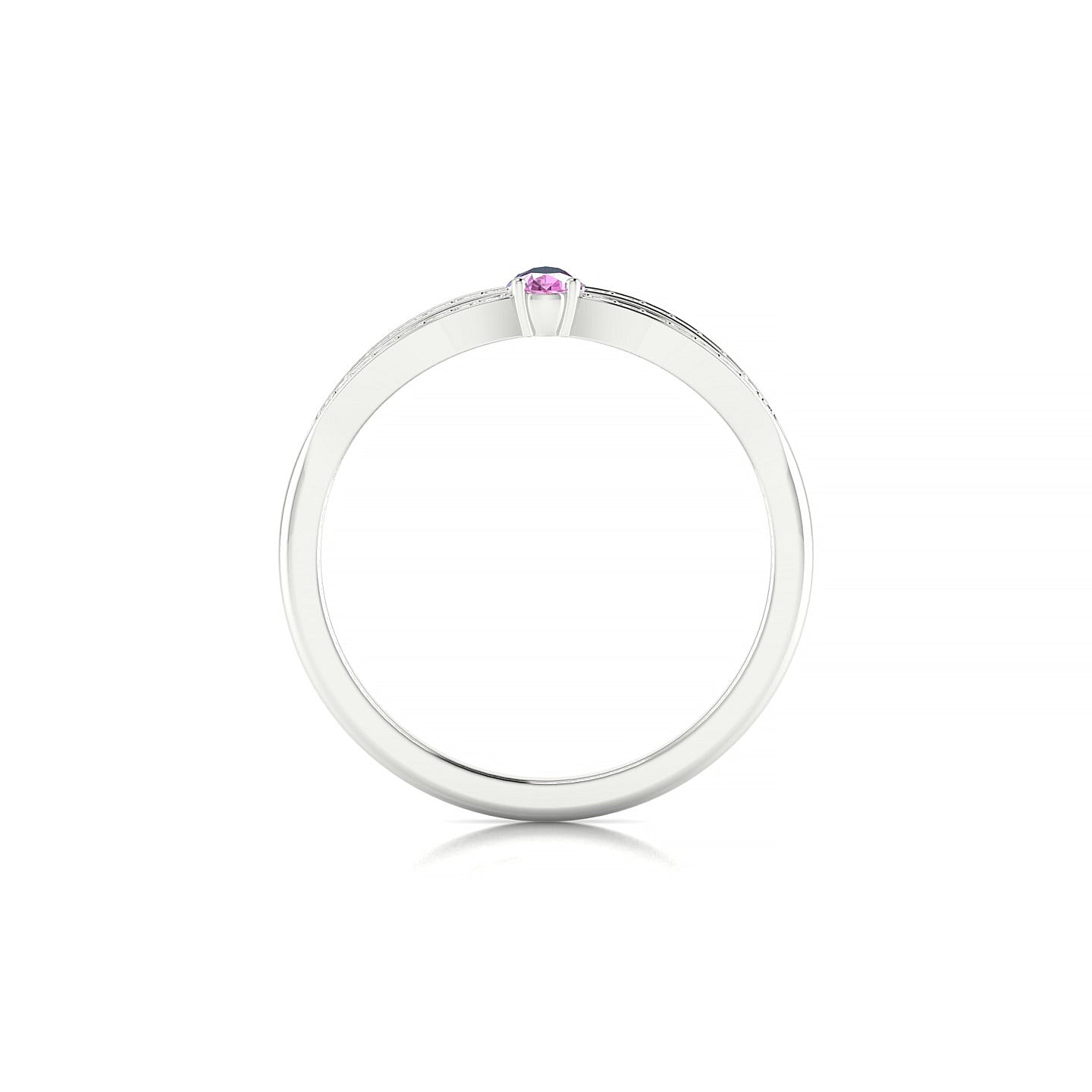 Prestige | 18k White Gold 5 x 3 mm Pear Pink Sapphire Ring