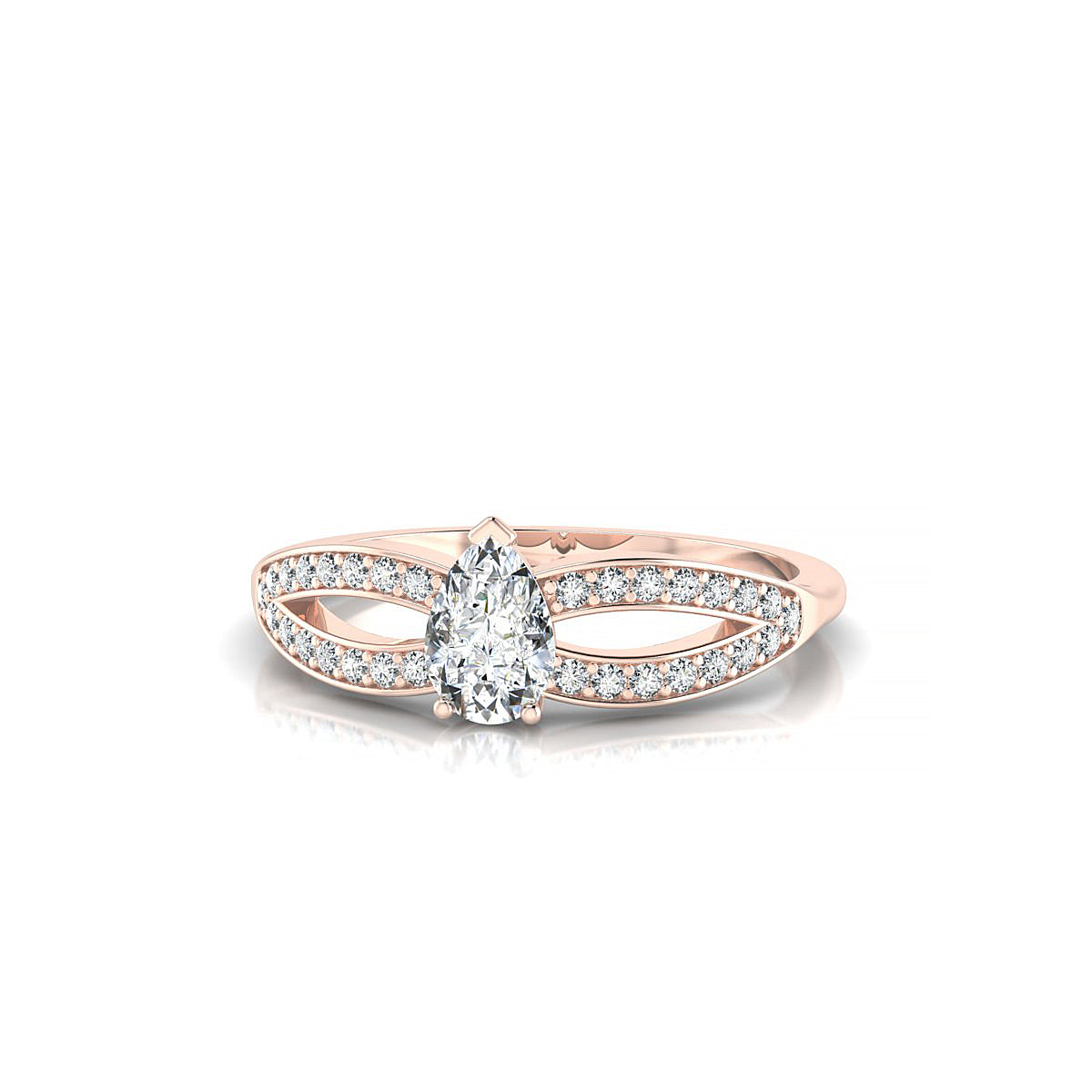 Prestige | 18k Rose Gold 6 x 4 mm Pear Diamond Ring