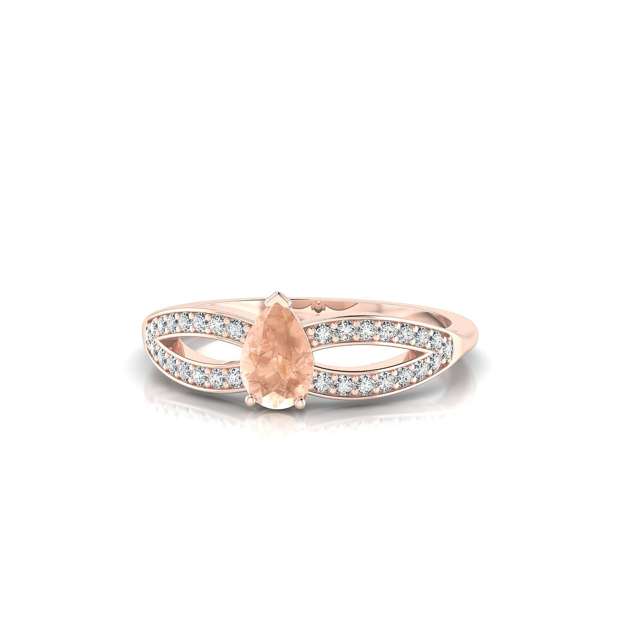 Prestige | 18k Rose Gold 6 x 4 mm Pear Morganite Ring