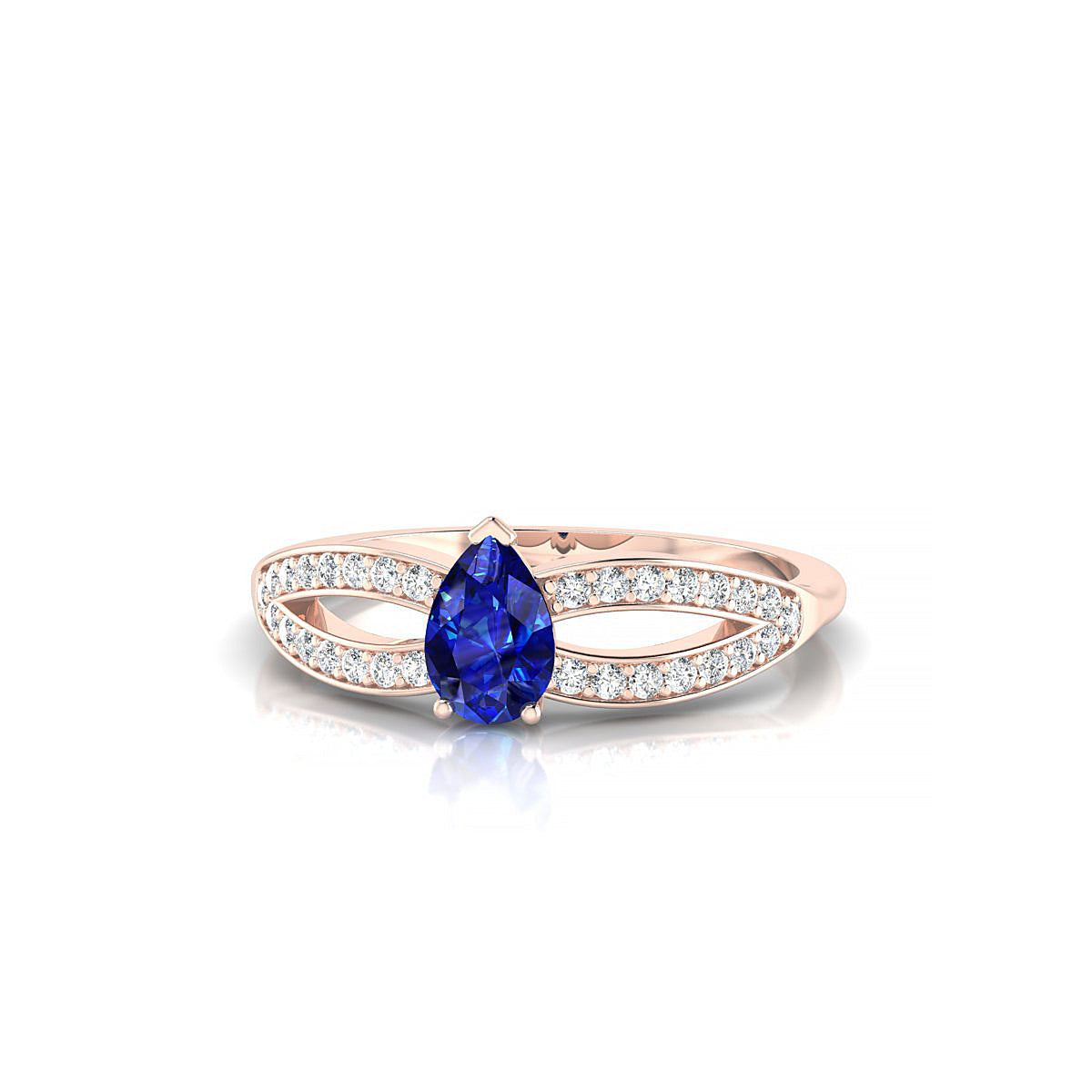 Prestige | 18k Rose Gold 6 x 4 mm Pear Sapphire Ring