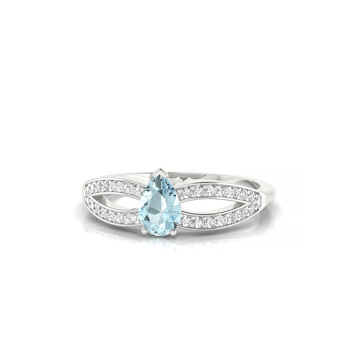 Prestige | 18k White Gold 6 x 4 mm Pear Aquamarine Ring