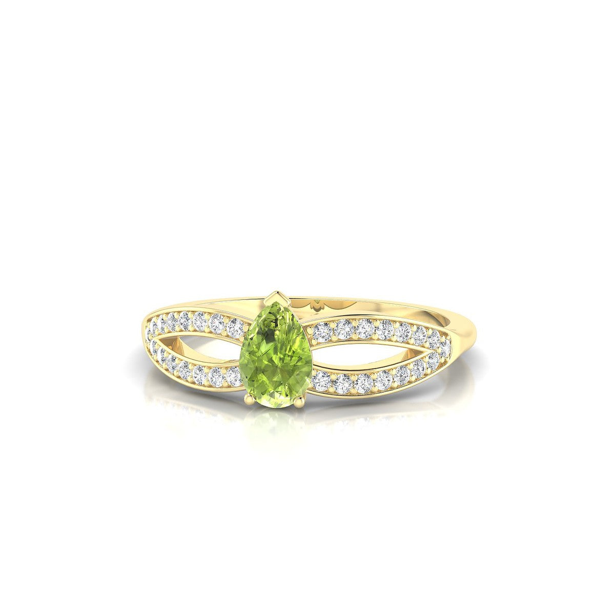 Prestige | 18k Yellow Gold 6 x 4 mm Pear Peridot Ring