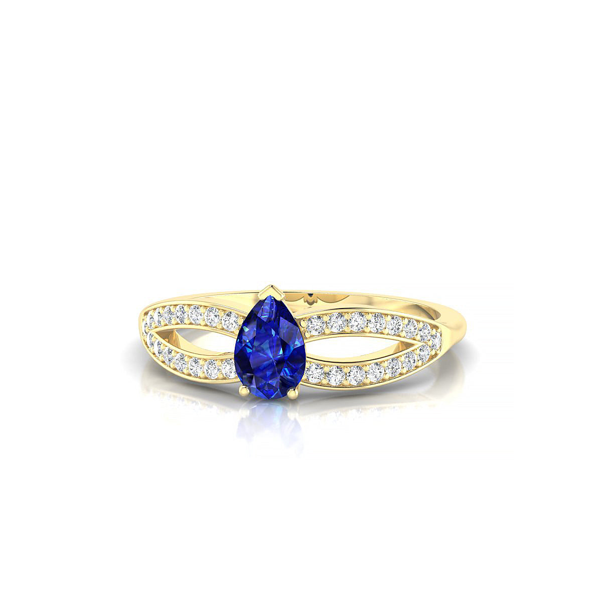 Prestige | 18k Yellow Gold 6 x 4 mm Pear Sapphire Ring