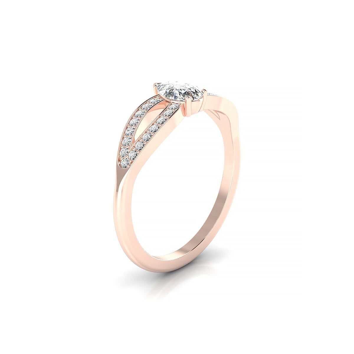 Prestige | 18k Rose Gold 6 x 4 mm Pear Diamond Ring