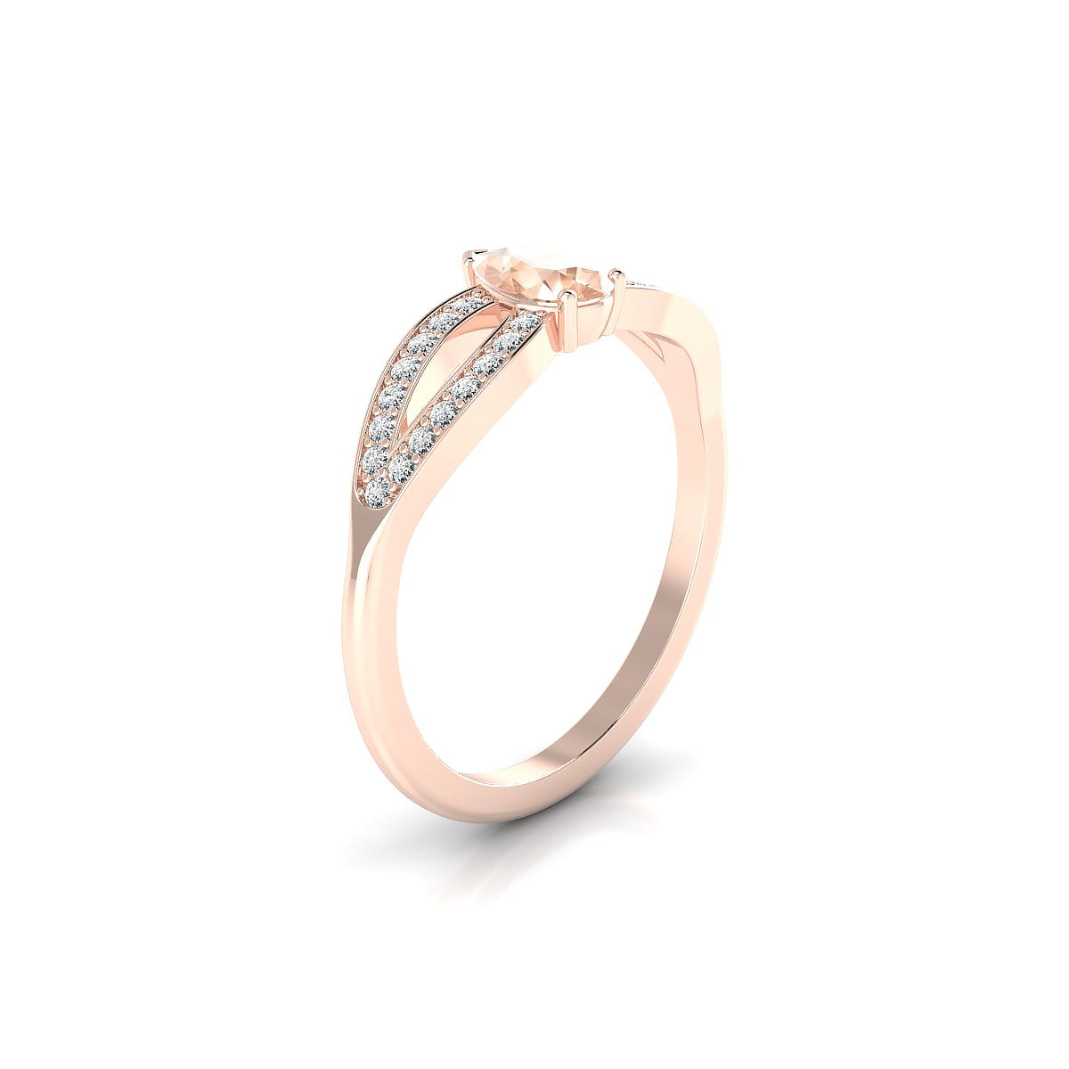 Prestige | 18k Rose Gold 6 x 4 mm Pear Morganite Ring
