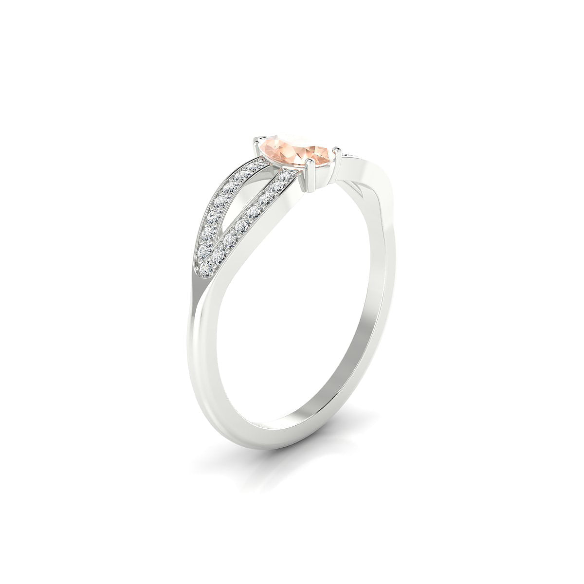 Prestige | 18k White Gold 6 x 4 mm Pear Morganite Ring