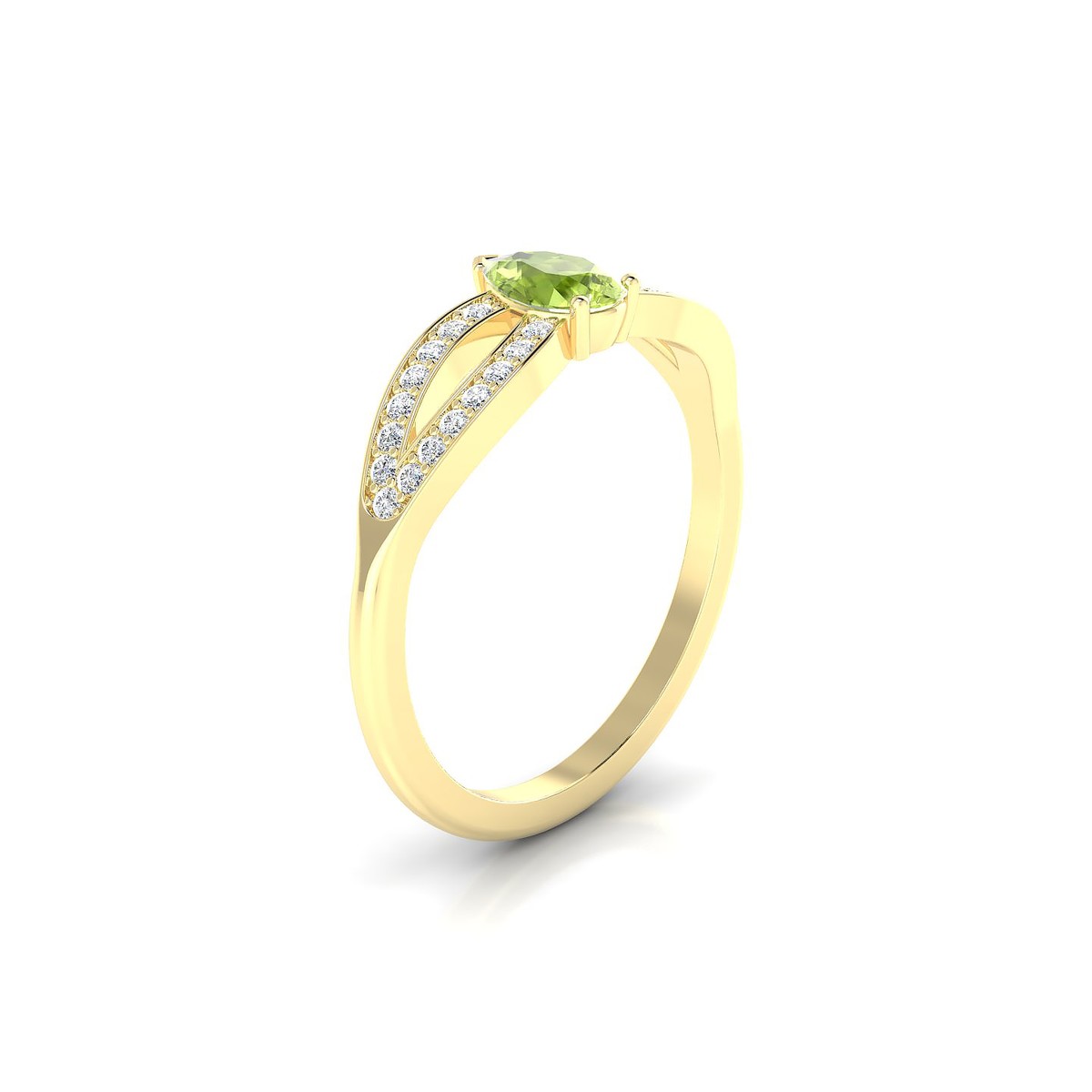 Prestige | 18k Yellow Gold 6 x 4 mm Pear Peridot Ring