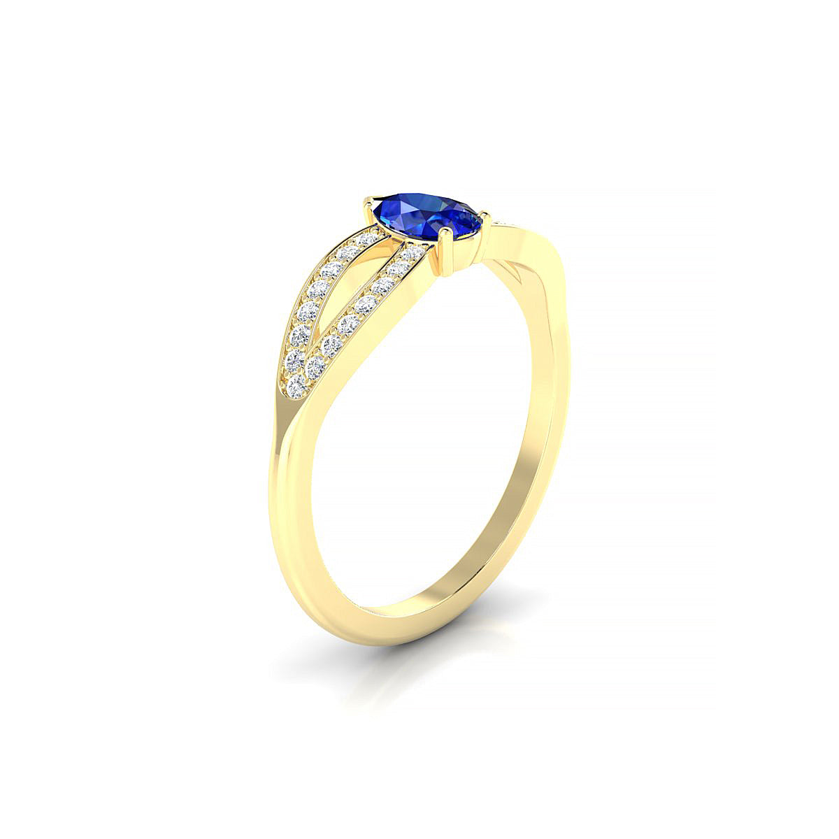 Prestige | 18k Yellow Gold 6 x 4 mm Pear Sapphire Ring