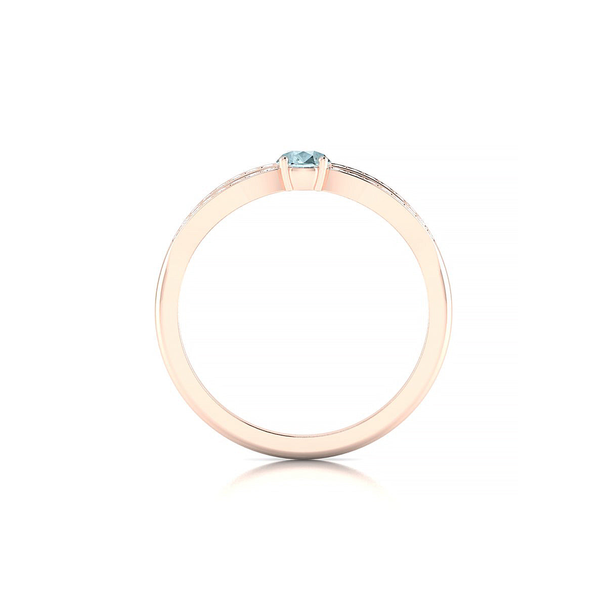 Prestige | 18k Rose Gold 6 x 4 mm Pear Aquamarine Ring