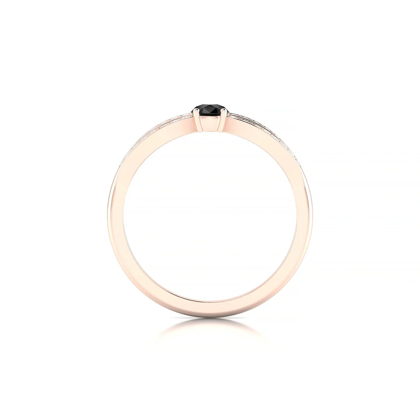 Prestige | 18k Rose Gold 6 x 4 mm Pear Black Diamond Ring
