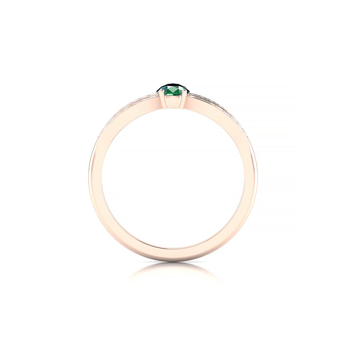 Prestige | 18k Rose Gold 6 x 4 mm Pear Emerald Ring
